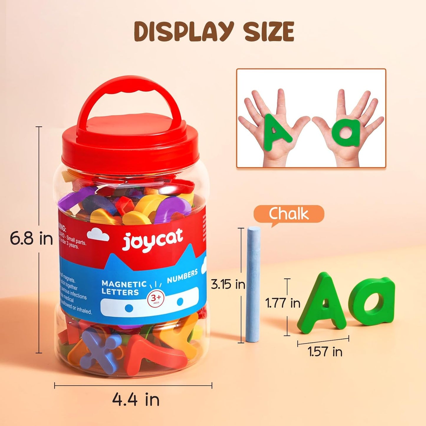 JoyCat 78 Pieces Magnetic Letters Numbers Alphabet Fridge Magnets ABC 123 Preschool Educational Learning Plastic Colorful Toy Set Uppercase Lowercase Math Symbols for Toddlers Kids 3+