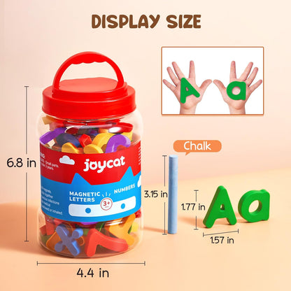 JoyCat 78 Pieces Magnetic Letters Numbers Alphabet Fridge Magnets ABC 123 Preschool Educational Learning Plastic Colorful Toy Set Uppercase Lowercase Math Symbols for Toddlers Kids 3+