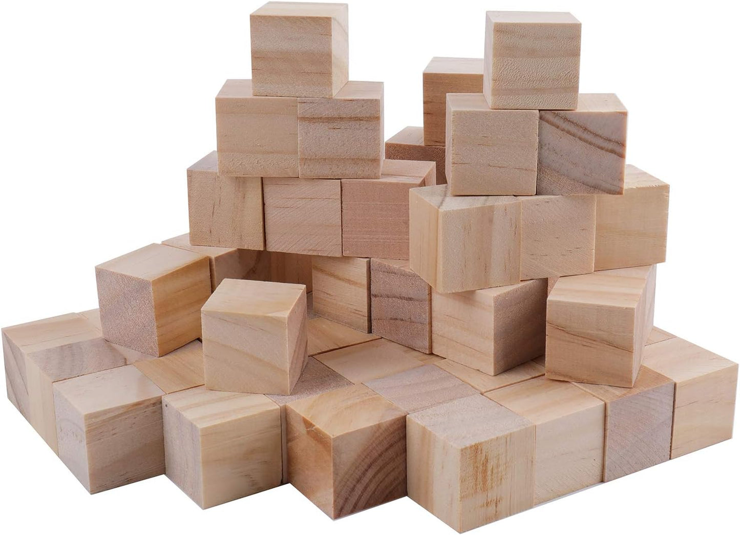 Tosnail 30 Pack 2 Inches Unfinished Wooden Cubes Wooden Blocks - Great for Crafts Making