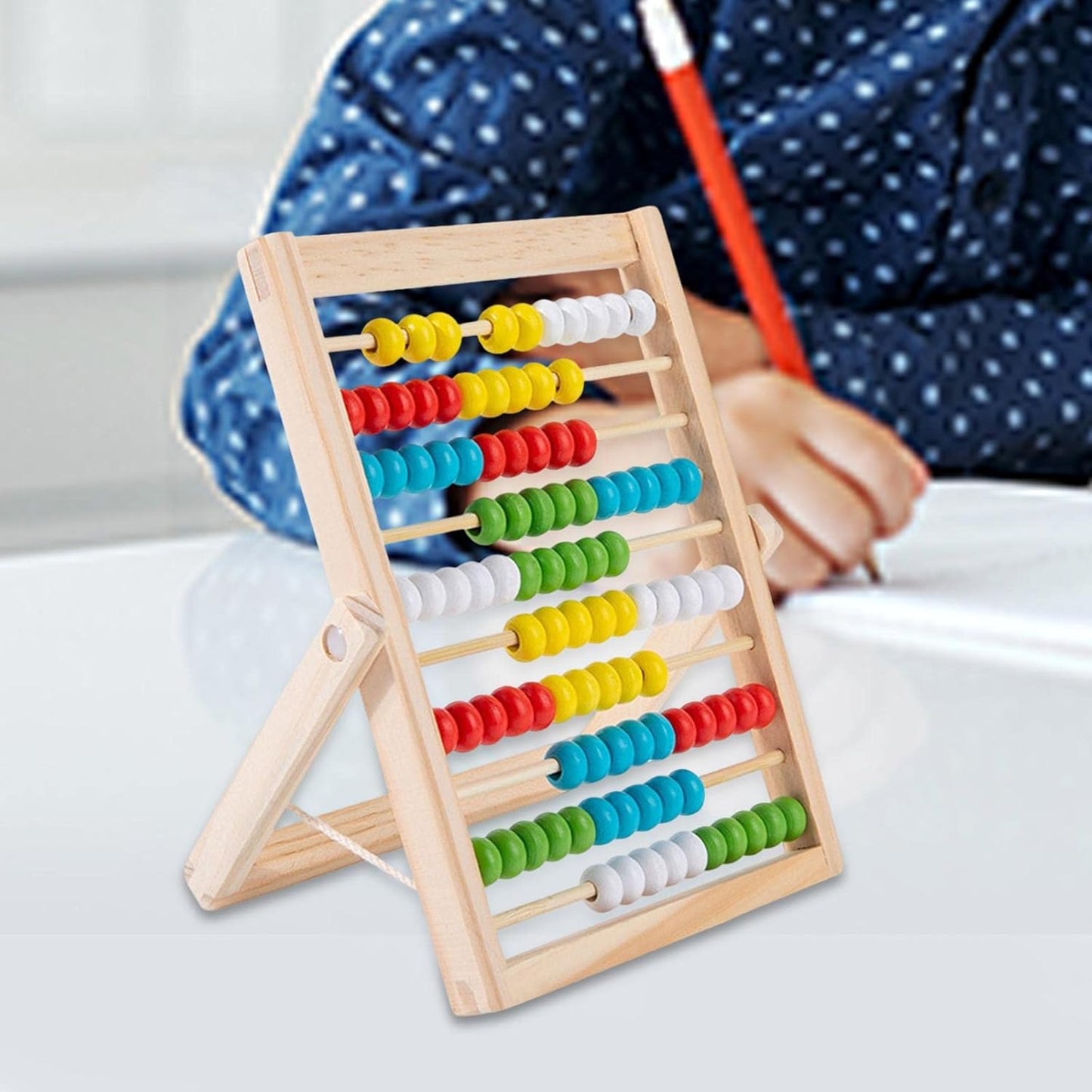 harayaa En Abacus Educational Counting Gifts 10 Rows Abacus with 100 Colorful Beads for Preschool Boys