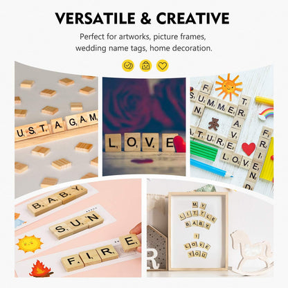 Magicfly 500 Pieces Letter Tiles, Wooden Scrabble Tiles for Crafts, A-Z Capital Wood Letters for Crafts, Spelling,Scrabble Crossword Game