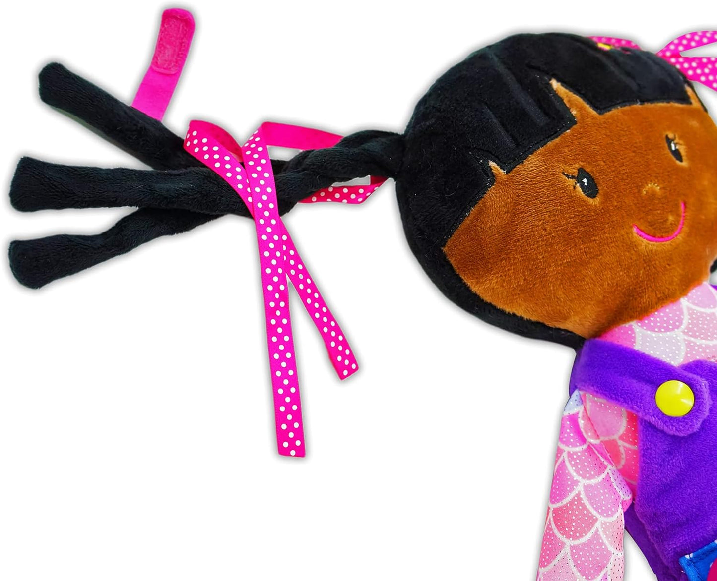 June Garden 16" Dressy Friends Bunnie - Educational Stuffed Plush Doll for Kids and Toddlers 2 Years and Up - Montessori Soft Toy Doll