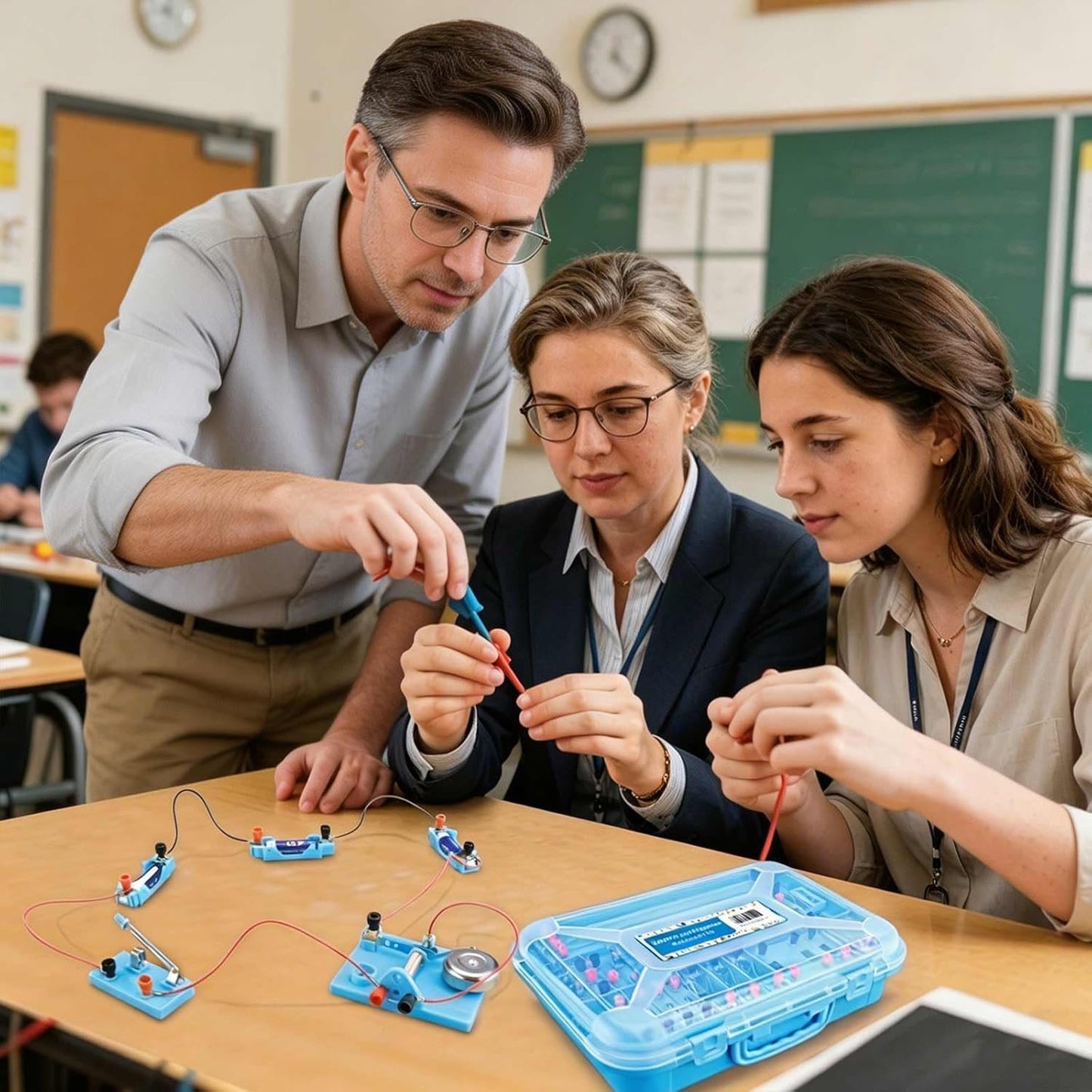 Physics Labs Basic Electricity Discovery Circuit and Magnetism Experiment kit for High School Students, STEM Kits for Learning Starter Electromagnetism Elementary Electronics
