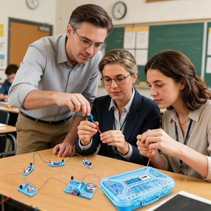 Physics Labs Basic Electricity Discovery Circuit and Magnetism Experiment kit for High School Students, STEM Kits for Learning Starter Electromagnetism Elementary Electronics