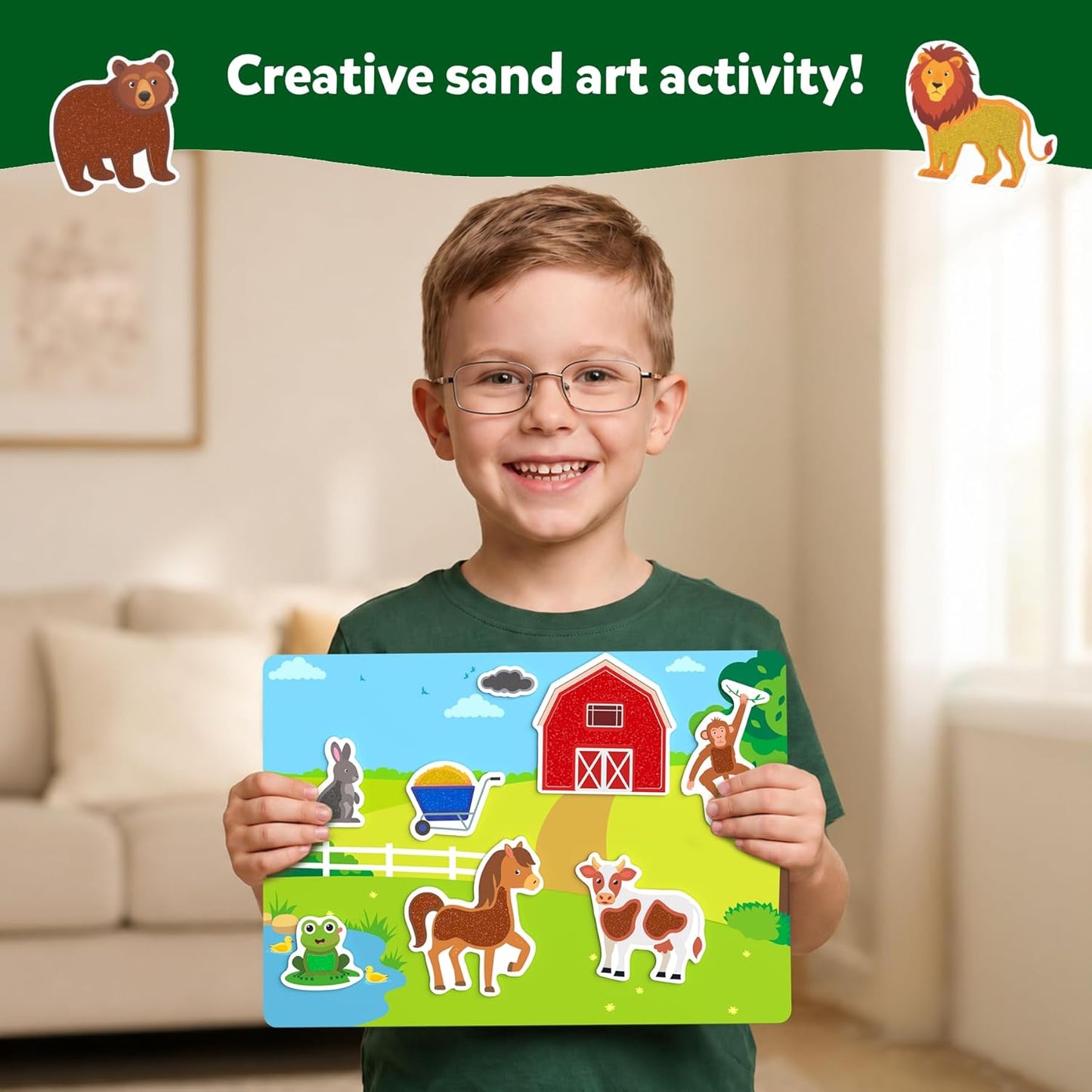 Skillmatics Art & Craft Activity - Sand-Tastic Art Animals, Sand Art for Kids, Craft Kits & Supplies, DIY Creative Activity, Gifts for Girls & Boys Ages 4, 5, 6, 7, 8, 9, 10