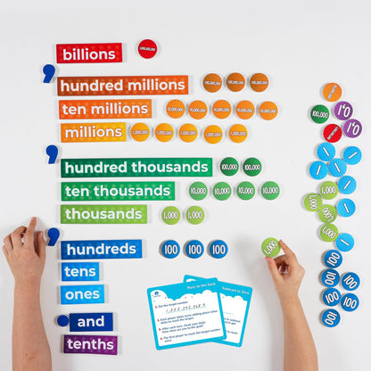 246 PCS Display Magnetic Place Value & Discs Set - Place Value Manipulatives, Magnets, Magnetic Place Value Disks Chips, Magnetic Base 10, Magnetic Math Base Ten Manipulatives - Simply Magic