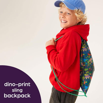 Highlights for Children Dinosaur Sticker by Number Craft Kit for Kids,Create a Jumbo Dino Museum Exhibit Poster with 60+ Glow in The Dark Stickers, Includes Reusable Sling Backpack for Storage,Ages 6+