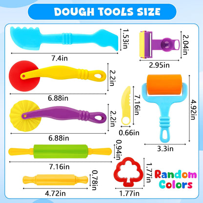 36-Piece Dough Tool Set for Kids Ages 3-8 – Includes Animal Cutters, Rolling Pins, Rollers, Random Colors