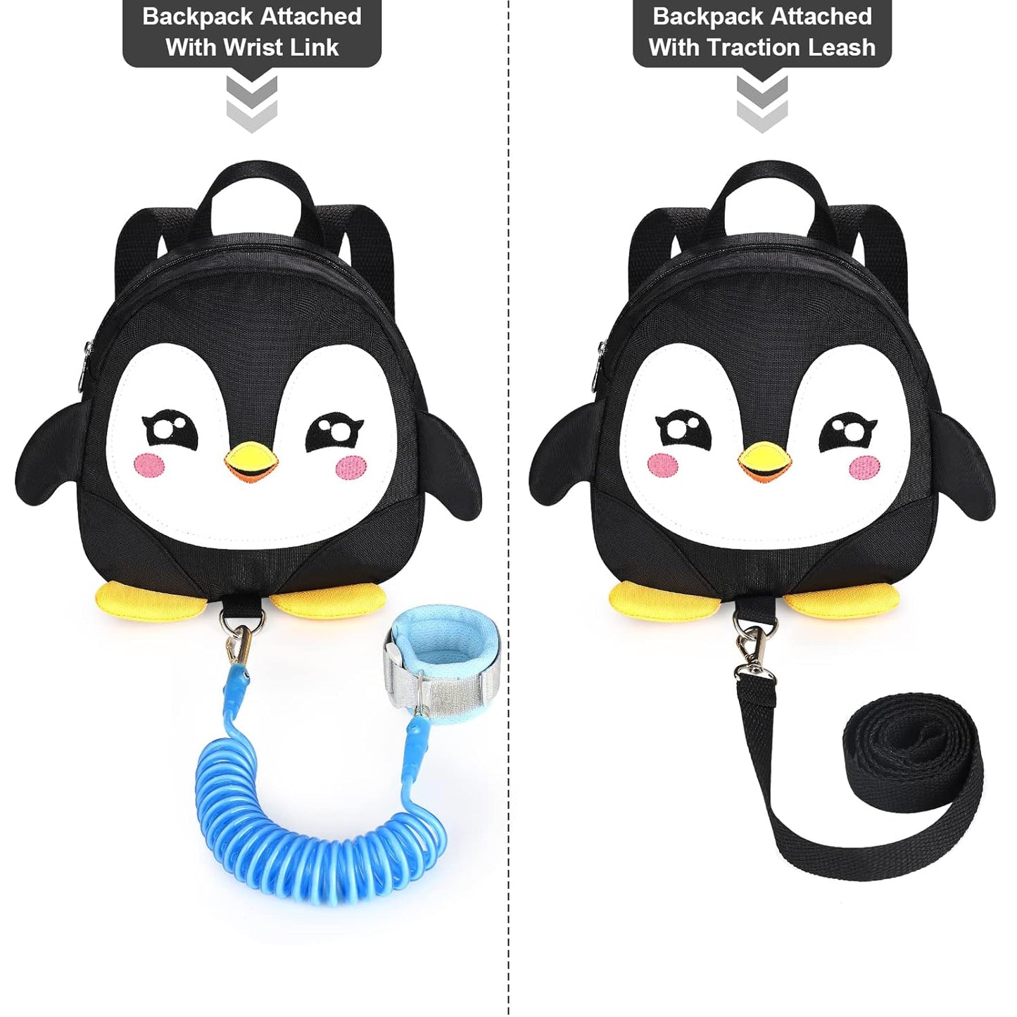 Accmor Toddler Harness Backpack Leash, Cute Dinosaur Backpacks with Anti Lost Wrist Link, Cute Mini Child Backpack Wristband Tether Strap and Protection Leashes for Boys Girls Aged 1-3 Years