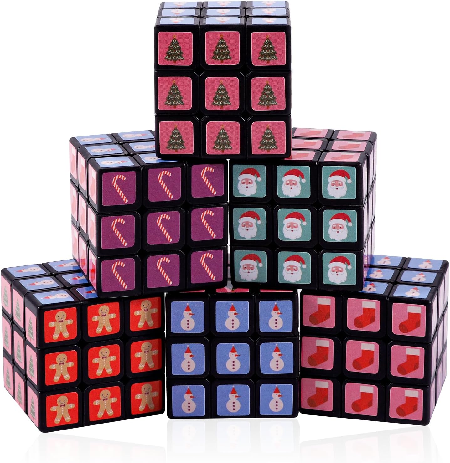48 Pack Mini Cube Bulk, 1.18 Inch 3x3x3 Small Puzzle Cubes Set, Birthday Party Favors, Classroom Rewards Prizes, Stocking Stuffers, Easter Basket Fillers for Kids