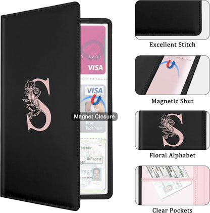 Letter Car Registration and Insurance Holder, with Magnetic Closure for License, Cards and Documents,Vehicle Glove Box Car Organizer, Interior Car Accessories for Women Men (I)