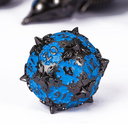 UDIXI Steampunk Metal Dice Set, 7 Die Polyhedral DND Dice Set for D&D Role Playing Game and Math Teaching (Ancient Copper)
