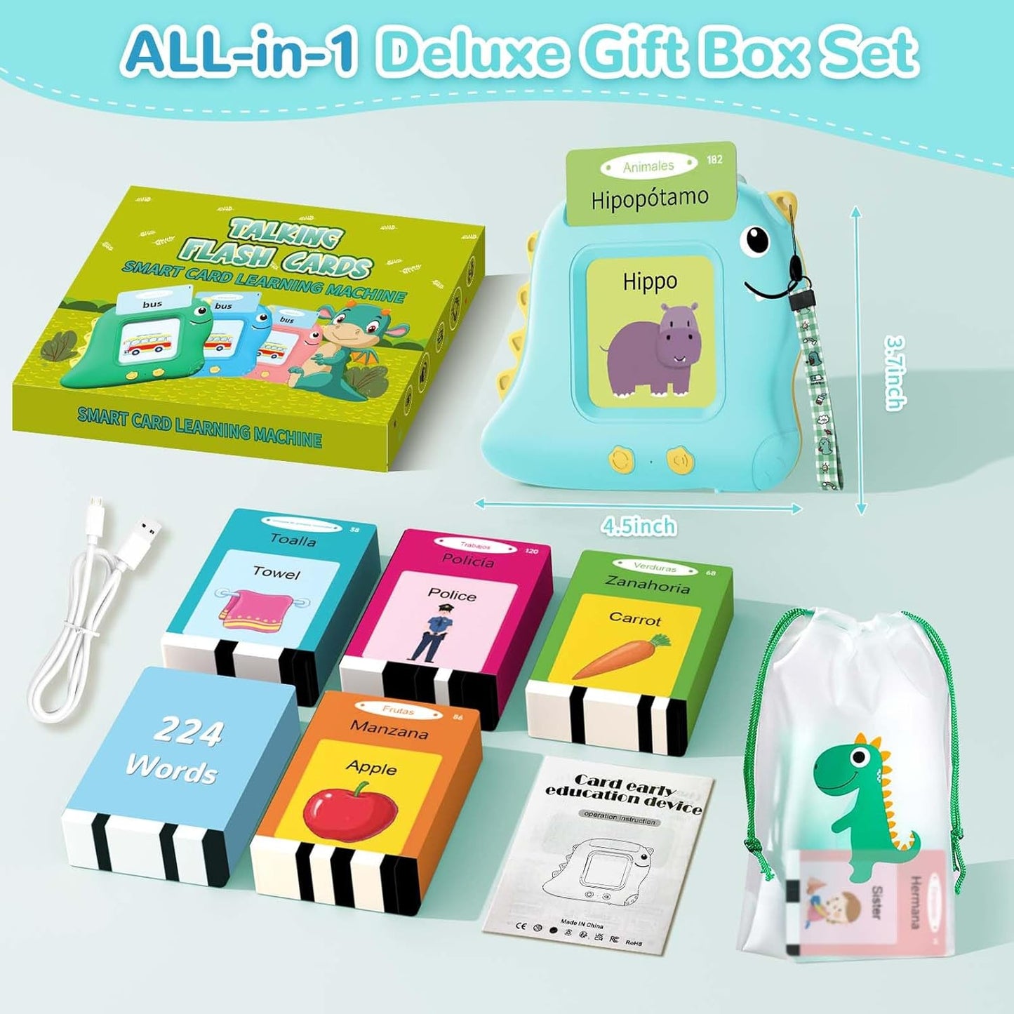 Alotwan Toddler Toys Talking Flash Cards with 510 Sight Words, Montessori Learning Toys for Toddler 1-3 2-4, Autism Sensory Speech Therapy for Boys Girls 2 3 4 5 6 Year Old Kids Gifts