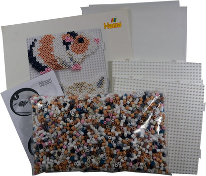 Hama Beads 3160 Iron-On Beads Pets Gift Pack Crafts with Approx. 4,000 Midi Beads, 2 Square Peg Plates for Interlocking Design Template, Ironing Paper, for Children Aged 5 Years and Above
