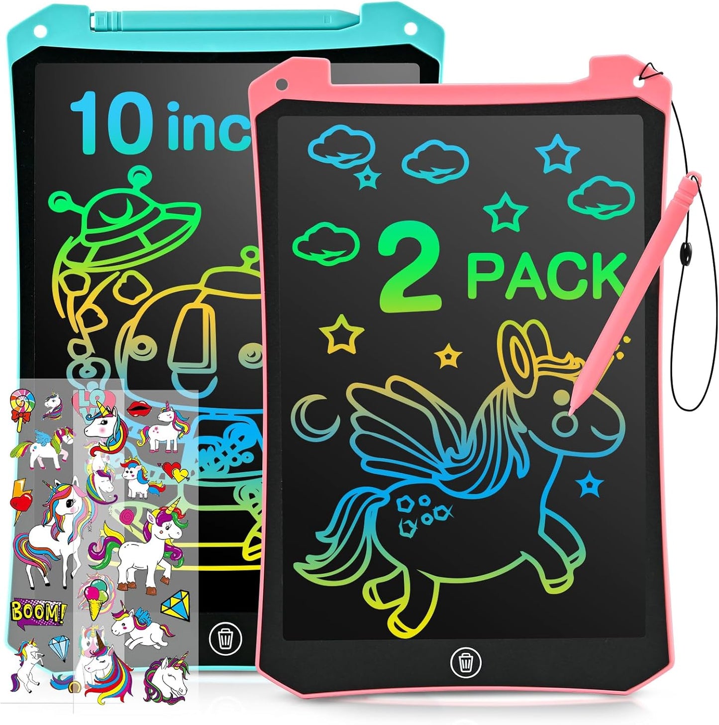 cimetech Toddler Girl Gifts, LCD Writing Tablet 2 Pack, Kids Toys for 3 4 5 6 Year Old Boys, 8.5 Inch Drawing Pad Painting Coloring Books, Travel Essentials Activities, Birthday Gifts Toddler Age 1-3