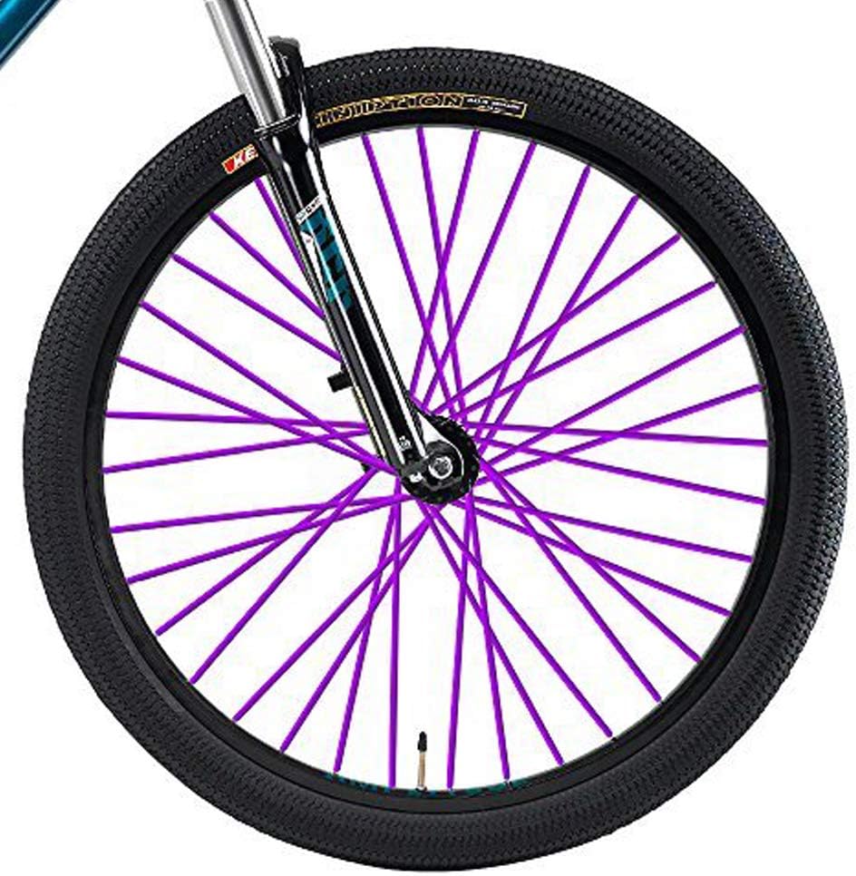 Super Pop Bicycle Spoke Skins Wraps Compatible with Schoolmate Bike Fans- Colorful Bike Wheel Decoration-72 Pcs(Red)
