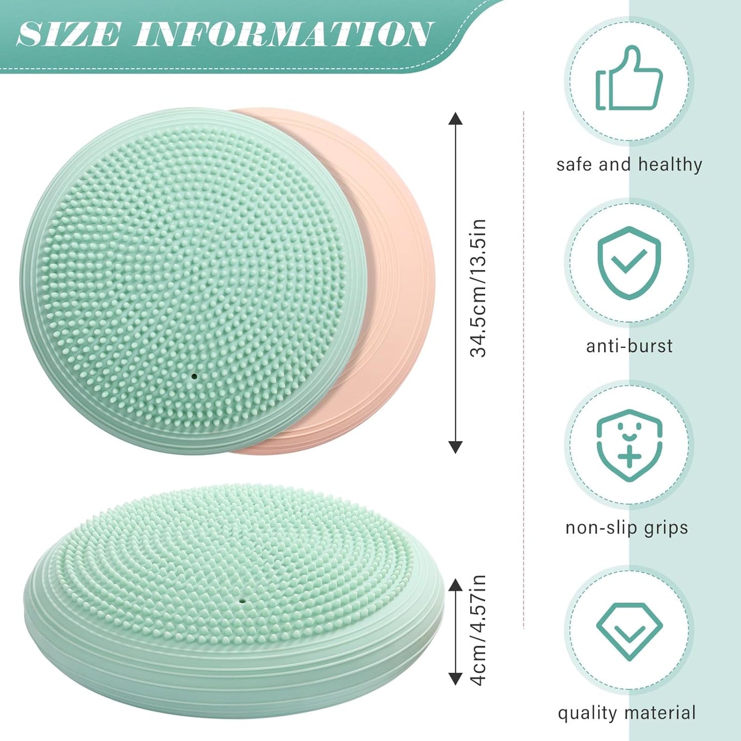 Libima 4 Pcs Wiggle Seat Inflated Wobble Cushion for Sensory Kid 13 Inches Balance Disc Flexible Seating for Classroom Sensory Pad for Chair Wiggle Cushion
