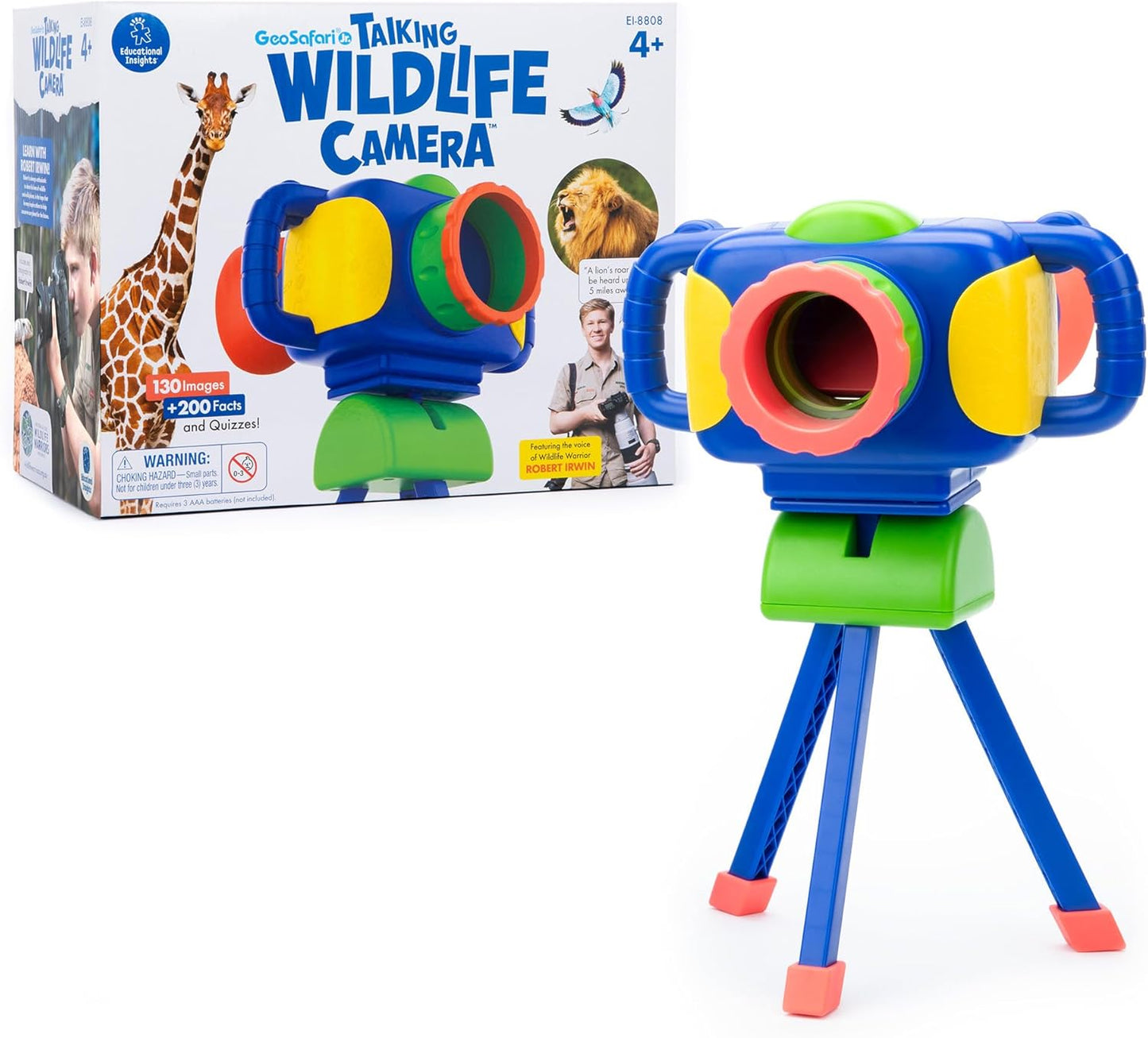 Educational Insights GeoSafari Talking Wildlife Camera - Preschool Science Learning Toys, Animal Science Stem Toy, Animal Facts with Robert Irwin, Interactive Educational Toys for 4+ Year Old Kids