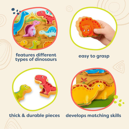 B. toys – Peek & Explore – School BusChunky Puzzle for Toddlers,Educational & Developmental Toys for Kids – 2+ Years