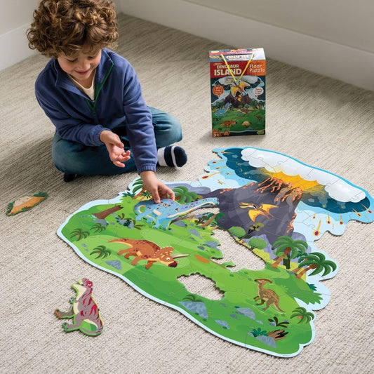Peaceable Kingdom Giant Floor Puzzles with Uniquely Fun Shaped Pieces for Kids Ages 3+ Gifts for Boys and Girls - Racecar
