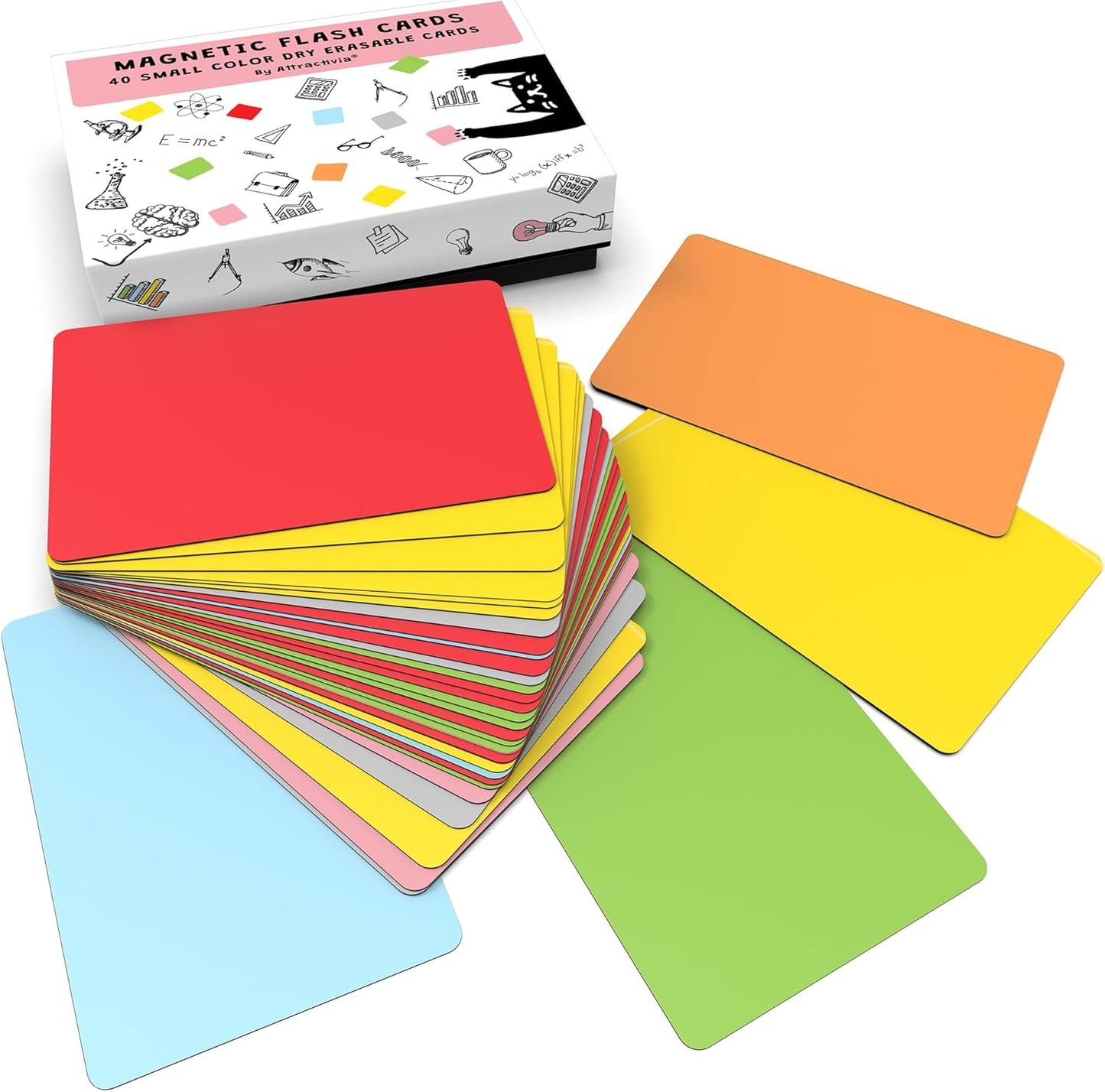 Attractivia Dry Erase Magnetic Labels 7.3 x 5.6 in, Dry Erase Magnets, 20-Pack, White Erasable Write-On All-Purpose Labels, for Office, Education, Home, Whiteboard