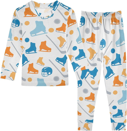 ALAZA Shark Starfish Palm Tree 2 Piece Pajama Set Long Sleeve Top and Pants Sleepwear Unisex - Colors A
