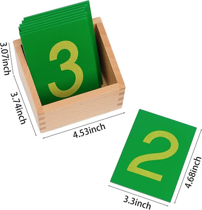Hidoggy Montessori Sandpaper Numbers 0-9 Cards with Box Sandpaper Numerals for Toddlers Kids