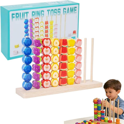 Fast-Paced Rainbow Ring Stacking Puzzle Game,2026 New Upgrade Wooden Color Match Challenge Game for Family Fun and Strategy Lovers, Color Matching Stacking Puzzle Game. (A01)