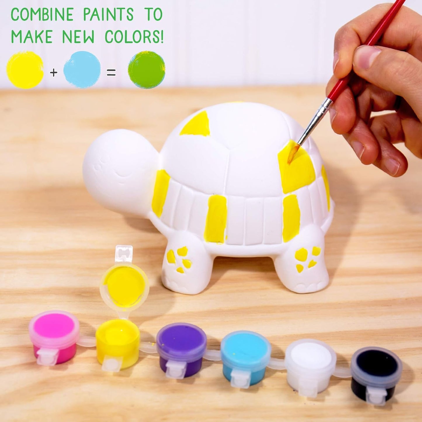 Creative Roots Paint Your Own Rock Pets by Horizon Group USA, 6 Colors, Paint Brush, Wiggly Eyes and Glue Included, Multicolor