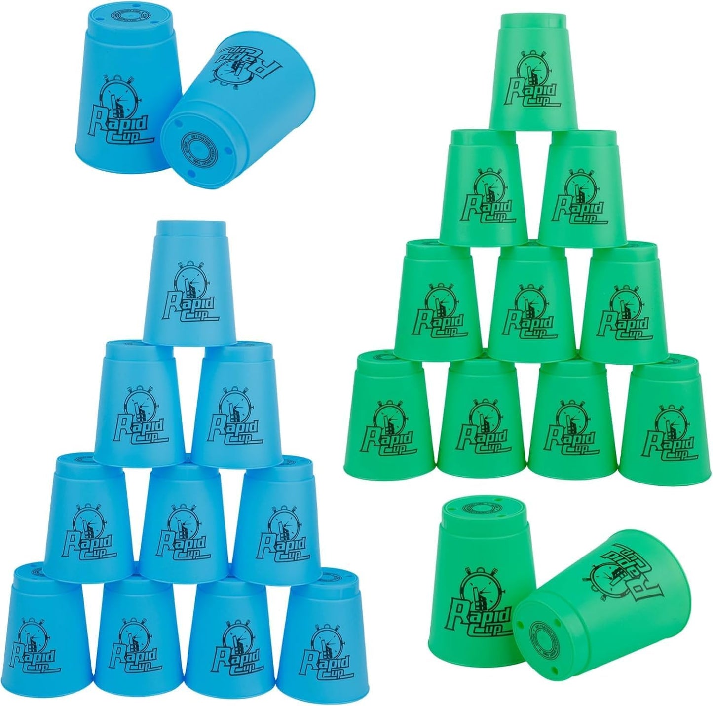 yeesport Sport Stacking Cups, 24pcs Sports Stacking Cups Sport Training Game for Challenge Competition Travel Party Gift for Kids and Adults (Purple & Red)