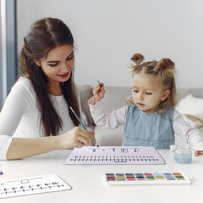 2 Pcs Dry Erase Number Line Board, Double Sided Number Line for Students, Homeschool, Teacher Supplies, Classroom, Math Game for Math Center，High Quality Durable 12 x 4 Inch 0-10, 0-20