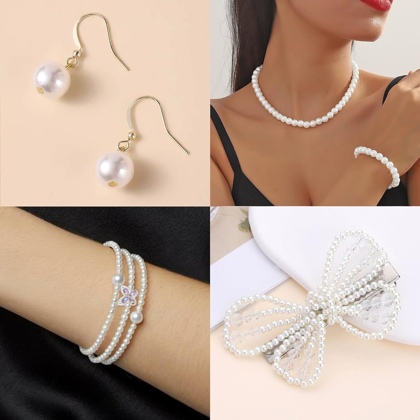 Hpebl 2136PCS Beads for Bracelets Pearl Bracelet Making Kit Friendship Bracelet Kits Bracelet Bead Kits Small Pearl Bead and Gold Beads Beading Kit for Bracelets Jewelry Making Kit