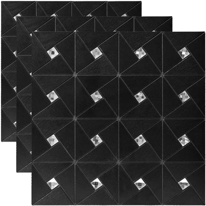 Art3d 10-Sheet Peel and Stick Backsplash Metal Mosaic Tiles for Kitchen Wall Decor, Stick on Aluminum Composite Tiles Stikers, Copper Windmill Puzzle Glass Mixed