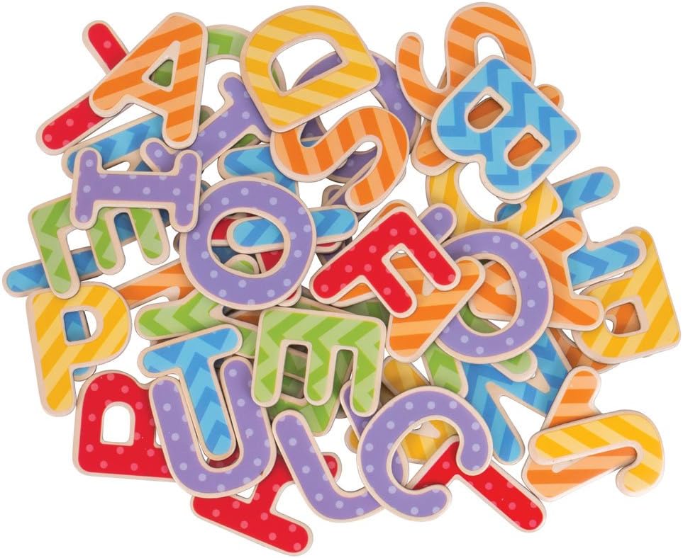 Bigjigs Toys Educational Wooden Magnetic Letters - Uppercase