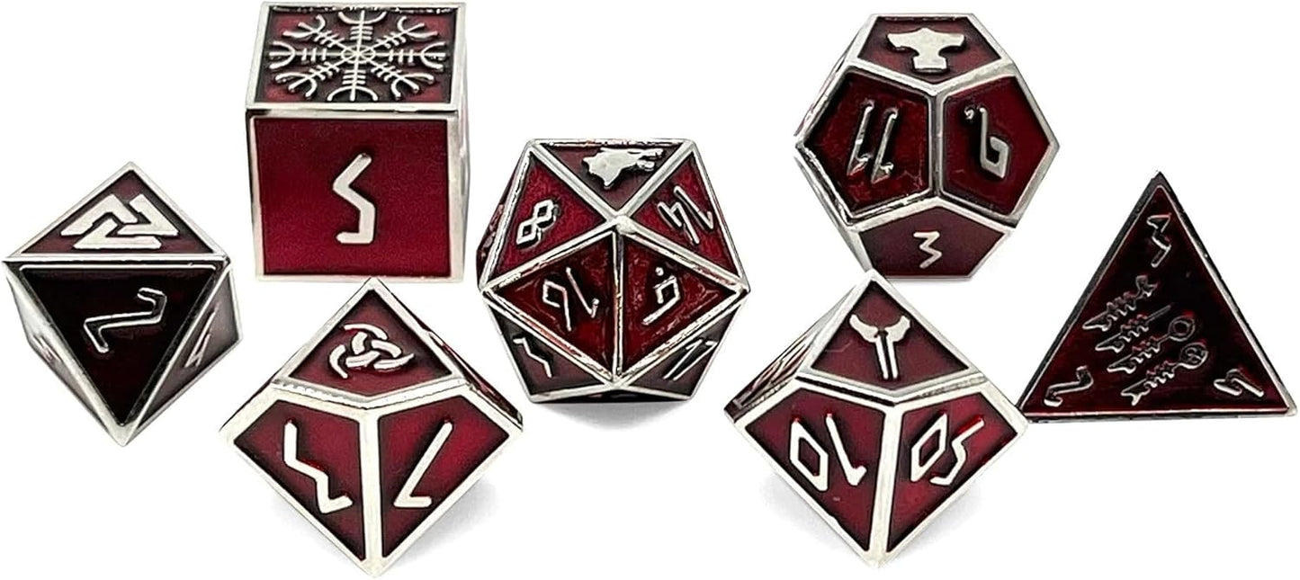 Norse Foundry Set of 7 Banshee Wail Norse Series Full Metal Polyhedral Dice RPG Math Games DND Pathfinder
