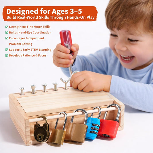 INIFEIDALA Kids Tool Set,Montessori Educational Toys for 3 4 5 Year Old,Montessori Screwdriver Board Set,Sensory Preschool Learning for Toddler Travel,Fine Motor Skills - STEM Toys