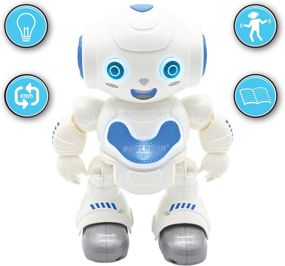 LEXiBOOK, Powerman Neo, My Robot Full of Technology, Remote Control and Gesture Control, Educational Activities in English, Programmable, Music and Dance, Sound and Light Effects, Blue/White, ROB18EN