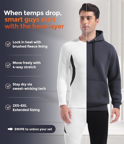 CL convallaria Thermal Underwear Long Johns Set Mens Winter Gift Hunting Gear Sport Base Layer Bottom Top - Colors A