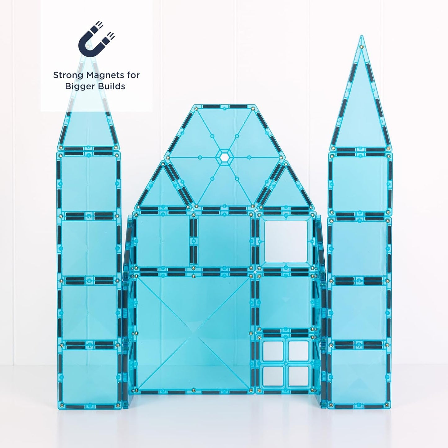 CONNETIX Magnetic Tiles Charity Edition Teal Pack, 20 Pieces