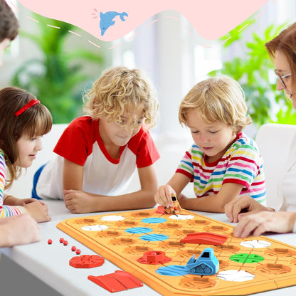 STEM Logic Road Builder Toys: Board Games Toys for 5 Year Old Kids, Montessori Brain Teaser Puzzles Educational Learning Activities Toy for Kid Ages 3 4 6-8 12 Boys Girls Gifts (Orange 32PCS)