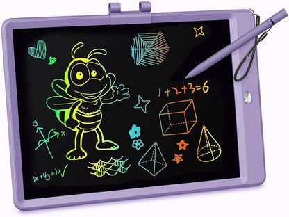 KOKODI LCD Writing Tablet, 12 Inch Colorful Toddler Doodle Board Drawing Tablet, Erasable Reusable Electronic Drawing Pads, Educational and Learning Toy for 3-6 Years Old Boy and Girls(Blue)