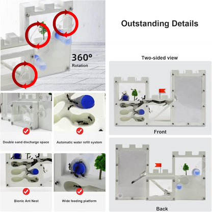 EXBEPE Large Sand Ant Farm Castle,Ant Habitat Ecosystem to Study Ant Colony Behavior Science Educational Kit for Kids