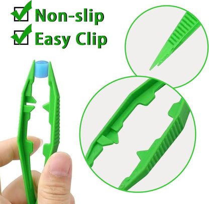 ZIQON 30PCS Plastic Tweezers Beads Tweezers for Dried Flowers Handmade Bead Tweezer Plastic Forceps Craft Tweezer for DIY Bead Jewelry Making Beading Project (30)
