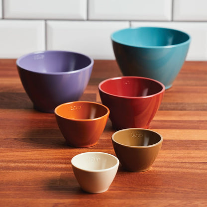Rachael Ray Tools and Gadgets Nesting/Stackable Measuring Cups Set, 6 Piece - Assorted Colors