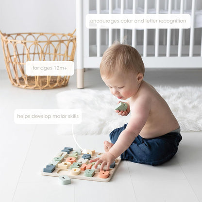 Pearhead Wooden Numbers Puzzle, 1–10 Counting Learning Toy for Toddlers, Montessori Educational Puzzle
