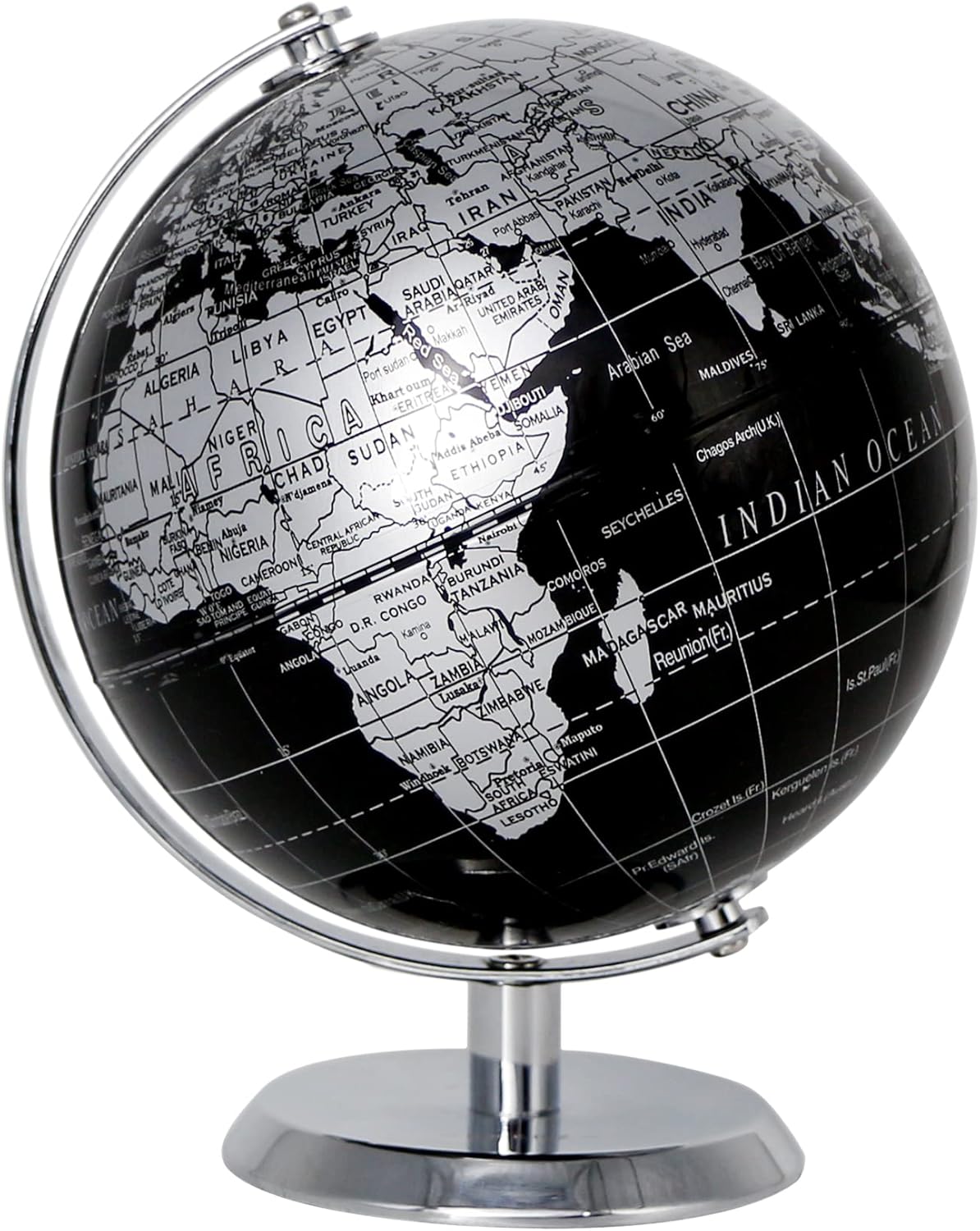 Political Globe Dia 5.5-inch / 14cm- Educational/Geographic - Stainless Steel Arc and Base - School, Home, and Office