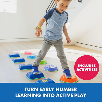 Educational Insights Hop to 10 Stepping Stones - Non Slip Nesting Stepping Stones for Kids, Early Math and Gross Motor Skills Toys for Toddlers 3-5, Indoor Active Play, Outdoor Play Equipment