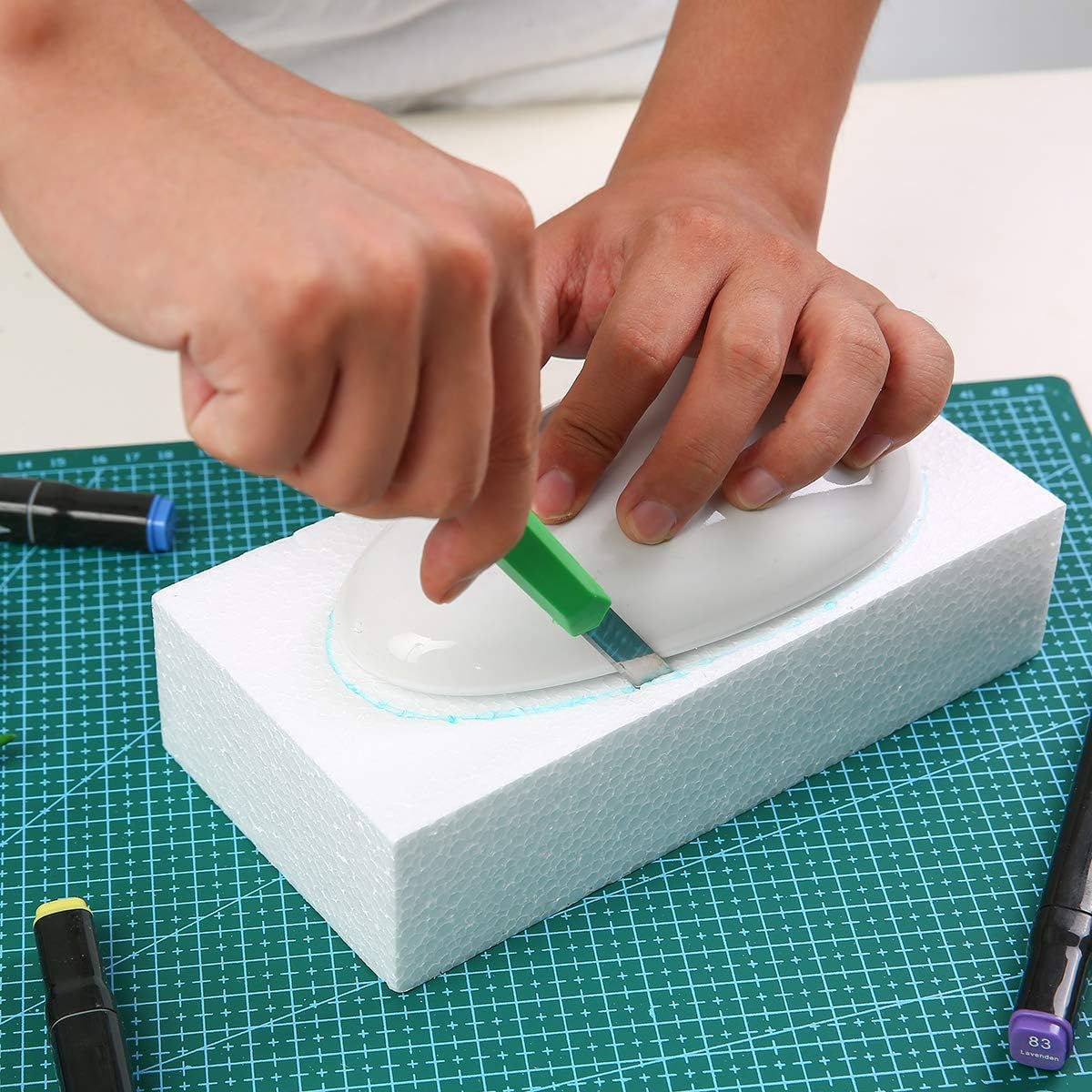 Crafare Craft Foam Blocks 10X10X4 Inch Polystyrene Squares Foam Block for Crafting for Arts School Projects Sculptures Floral Arrangements Modeling and Centerpieces