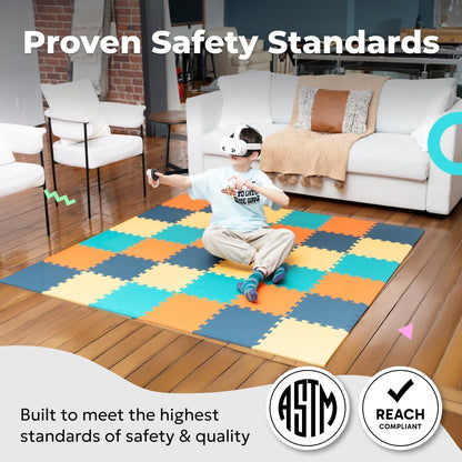 MioTetto Baby Play Mat, Soft Foam Floor Tiles for Kids. Adjustable Interlocking Foam Tiles, Fits with 50x50 Playpen Baby mat for Crawling & Development, Safe & Non-Toxic Playmat for Babies 6-12 Months
