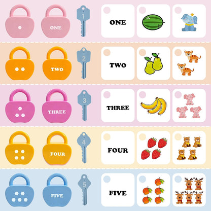 Apple Locks with Keys Toys for Toddlers Ages 3-5 – Montessori Number Toys for Kids 3 Year Old | Counting Games | Preschool & Kindergarten Classroom Must Haves
